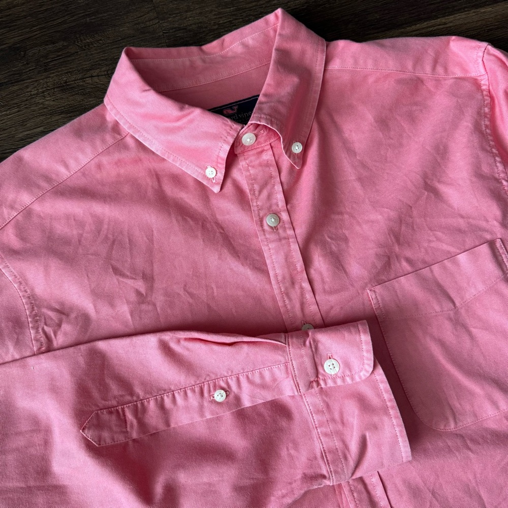 Vineyard Vines Mens Shirt Long Sleeve Button Up Pink Size Medium Shep&Ian